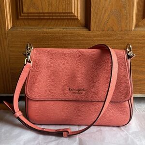 Kate Spade Hudson Pebble Leather Medium Crossbody Bag - Garden Rose
